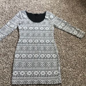 White and black dress